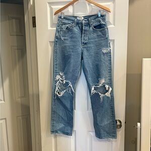 Agolde 90s Mid rise Light Blue Distressed Boyfriend Jeans